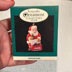 Keepsake Ornament Collector's Club Cool Santa Miniature